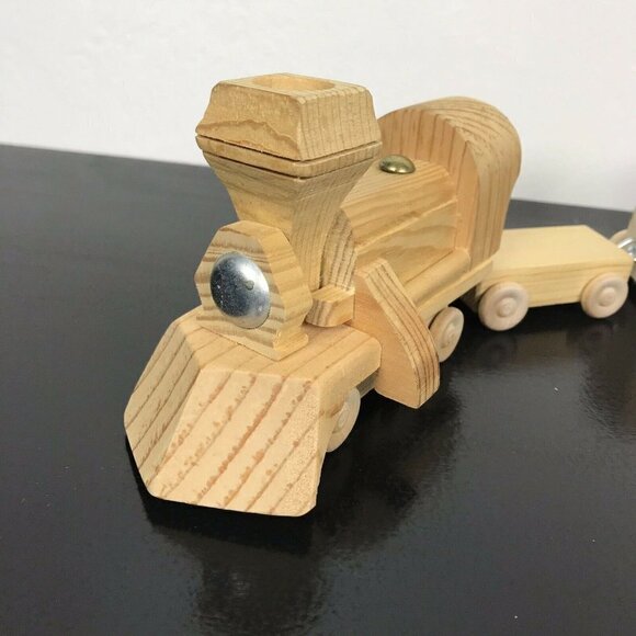 Vintage 80s Wooden Train Set Spells BECCA Rebecca 8 Pieces - Picture 2 of 11